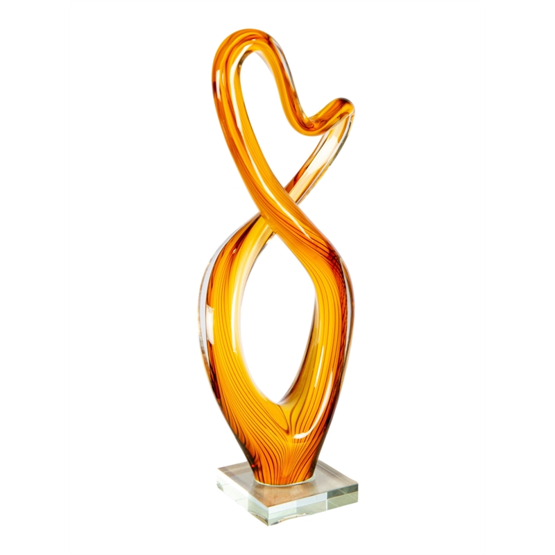 Dale Tiffany Handcrafted Art Glass Sculpture in Golden Infinity