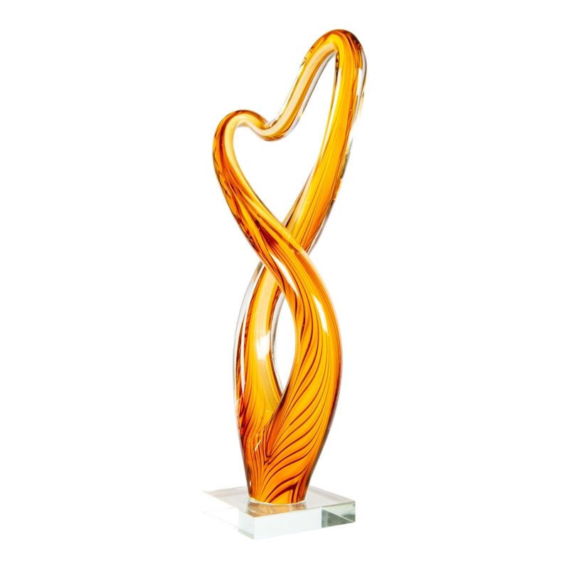 Dale Tiffany Handcrafted Art Glass Sculpture in Golden Infinity