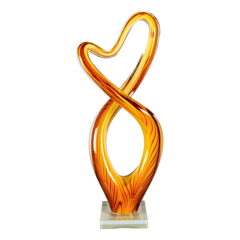 Dale Tiffany Handcrafted Art Glass Sculpture in Golden Infinity