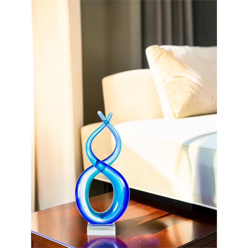 Dale Tiffany Handcrafted Art Glass Sculpture in Endless Ocean