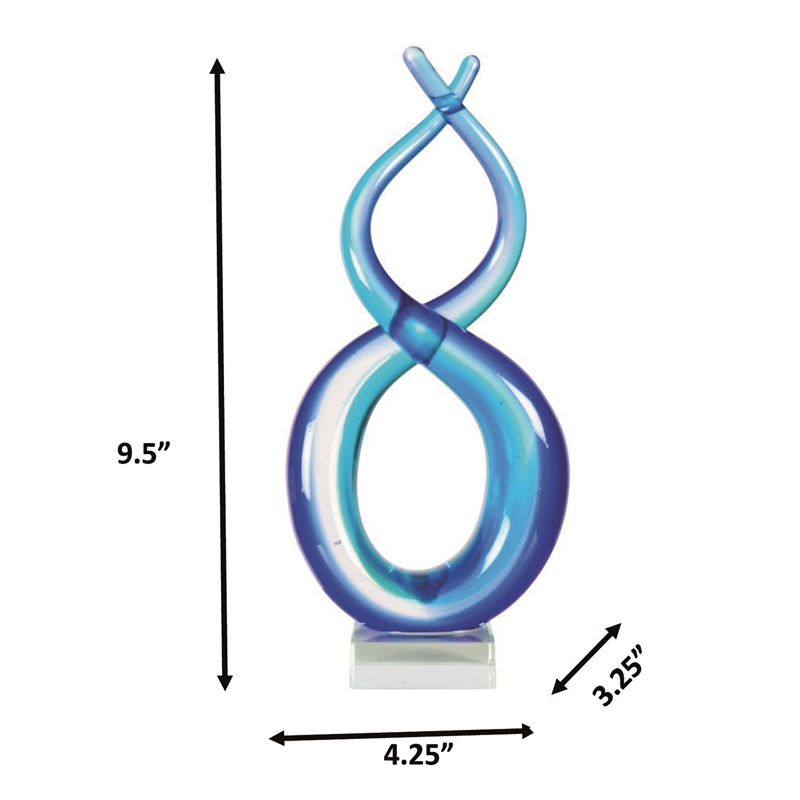 Dale Tiffany Handcrafted Art Glass Sculpture in Endless Ocean