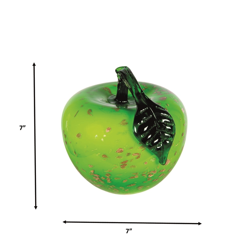 Dale Tiffany Handcrafted Art Glass Orchard Apple Sculpture in Emerald