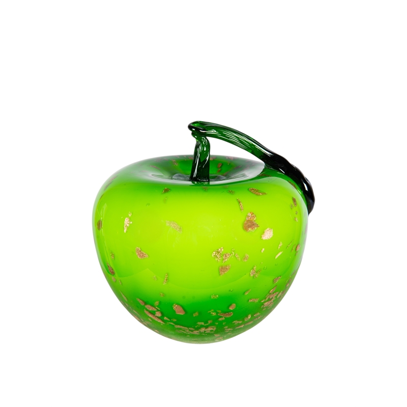 Dale Tiffany Handcrafted Art Glass Orchard Apple Sculpture in Emerald