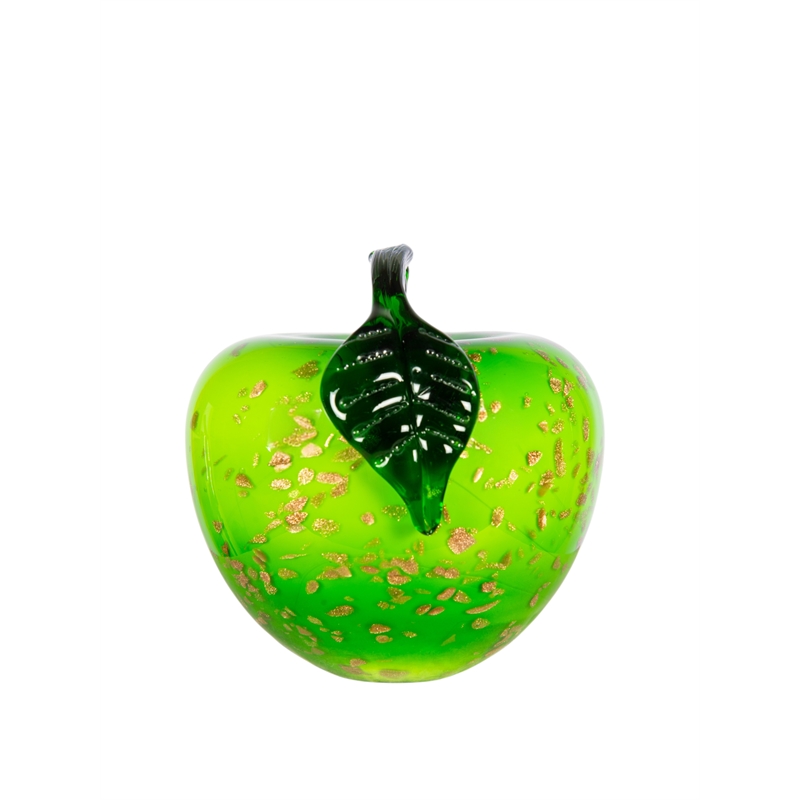Dale Tiffany Handcrafted Art Glass Orchard Apple Sculpture in Emerald