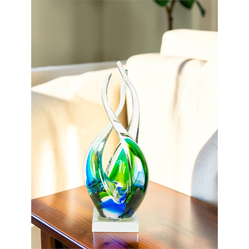 Dale Tiffany Handcrafted Art Glass Sculpture in Coastal Harmony
