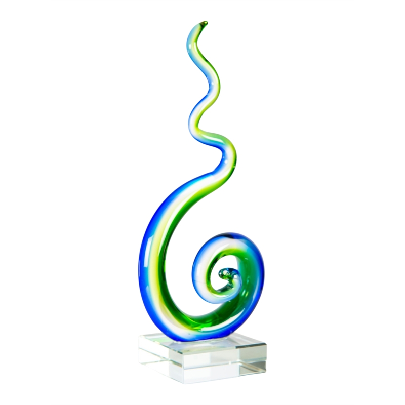 Dale Tiffany Handcrafted Art Glass Sculpture in Coastal Whirl