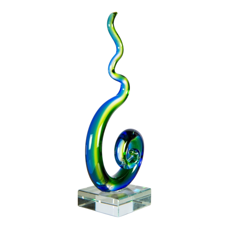 Dale Tiffany Handcrafted Art Glass Sculpture in Coastal Whirl