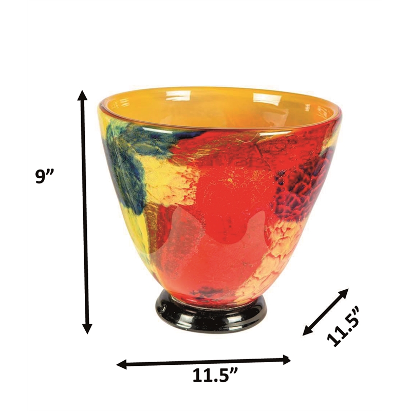 Dale Tiffany Hand Blown Art Glass Vase in Autumn Medley