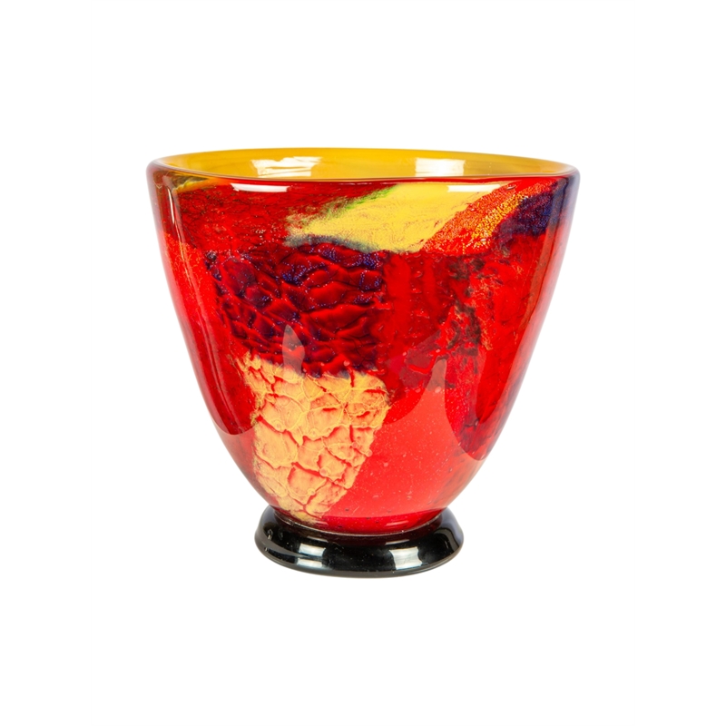 Dale Tiffany Hand Blown Art Glass Vase in Autumn Medley