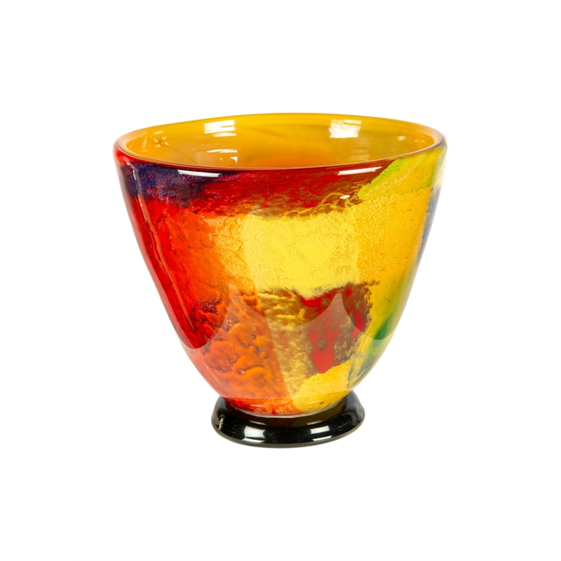 Dale Tiffany Hand Blown Art Glass Vase in Autumn Medley