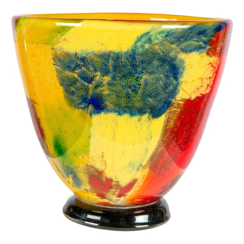 Dale Tiffany Hand Blown Art Glass Vase in Autumn Medley
