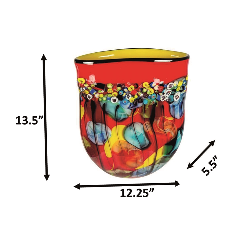 Dale Tiffany Hand Blown Art Glass Vase in Morena
