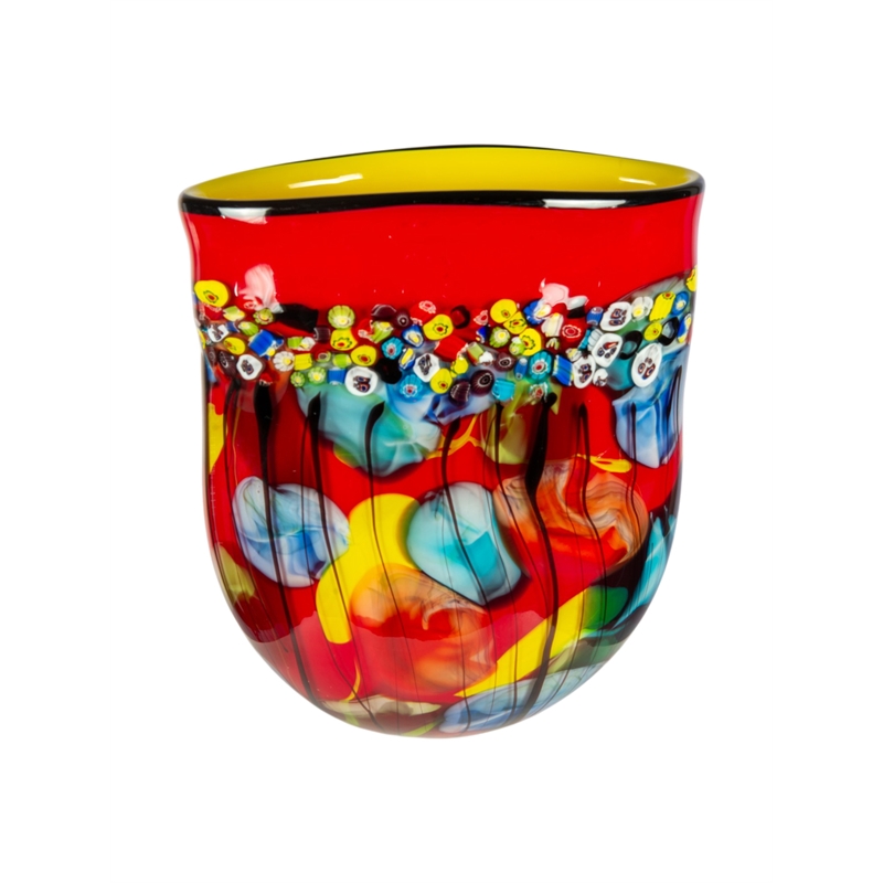 Dale Tiffany Hand Blown Art Glass Vase in Morena