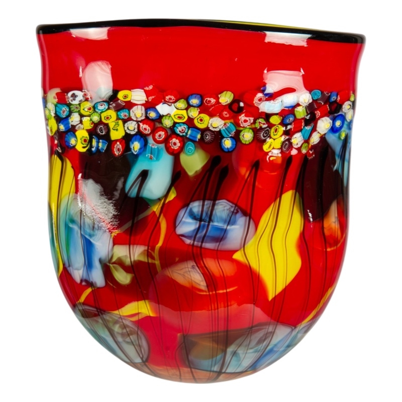 Dale Tiffany Hand Blown Art Glass Vase in Morena