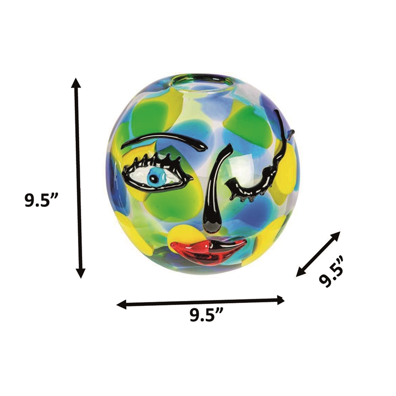 Dale Tiffany Hand Blown Art Glass Vase in Winking Muse