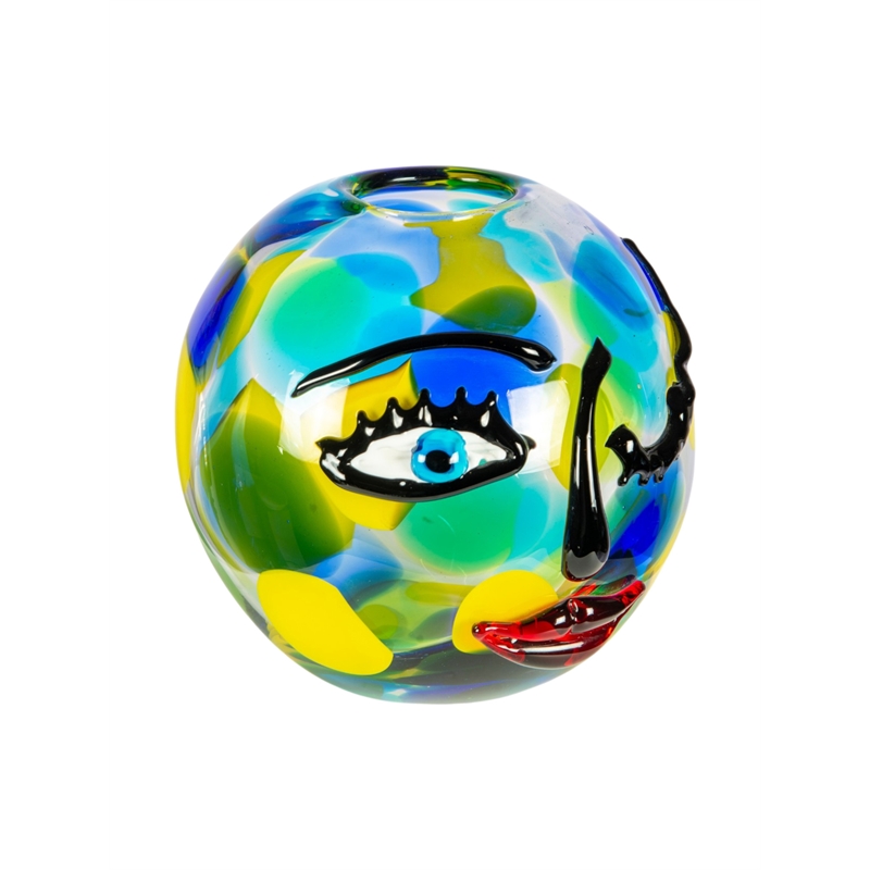 Dale Tiffany Hand Blown Art Glass Vase in Winking Muse