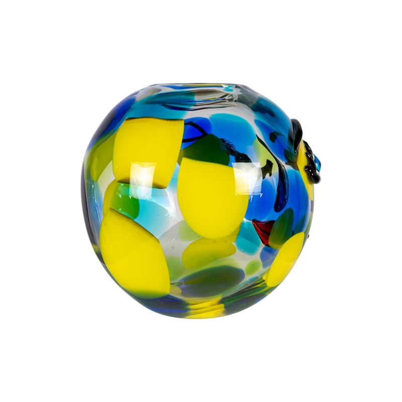 Dale Tiffany Hand Blown Art Glass Vase in Winking Muse