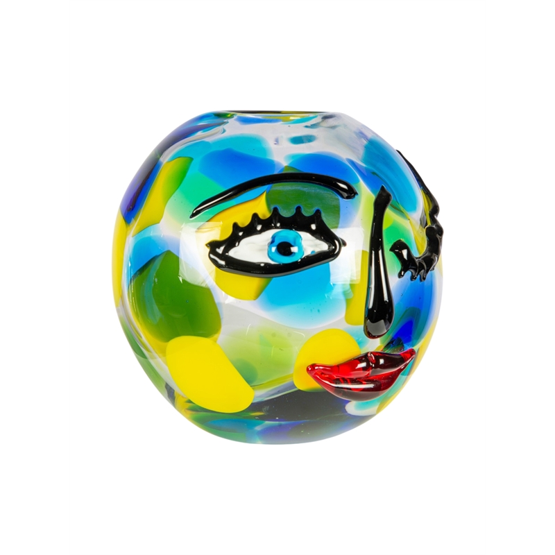 Dale Tiffany Hand Blown Art Glass Vase in Winking Muse