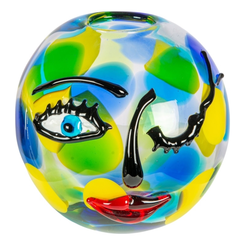 Dale Tiffany Hand Blown Art Glass Vase in Winking Muse
