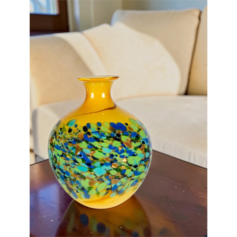 Dale Tiffany Hand Blown Art Glass Vase in Belmonte