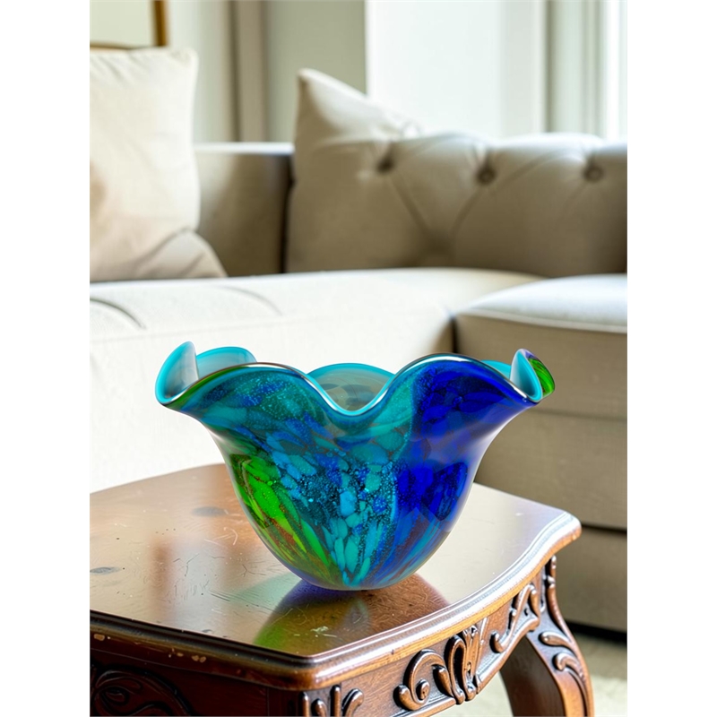 Dale Tiffany Hand Blown Art Glass Vase in Orsini