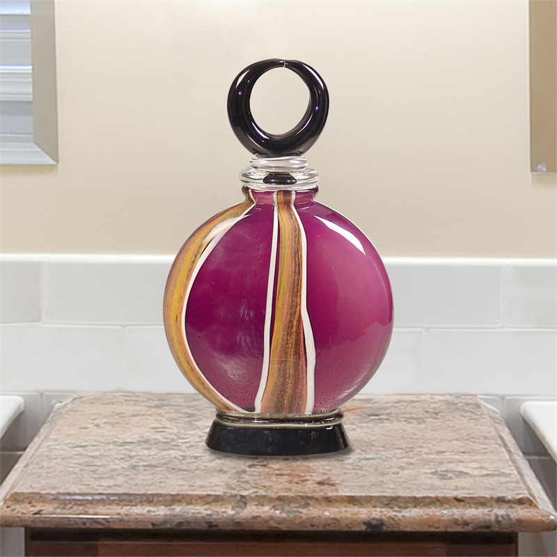 Dale Tiffany Melrose Hand Blown Art Glass Perfume Bottle