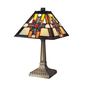 Dale Tiffany Morning Star Table Lamp with Hand Rolled Art Glass