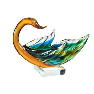 Dale Tiffany Swan Bowl Sculpture