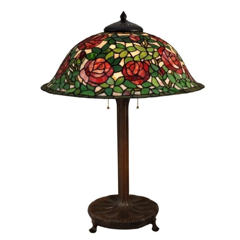 Dale Tiffany Rose Bush Table Lamp in Bronze