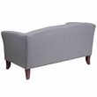 Flash Furniture Leather Reception Loveseat in Gray