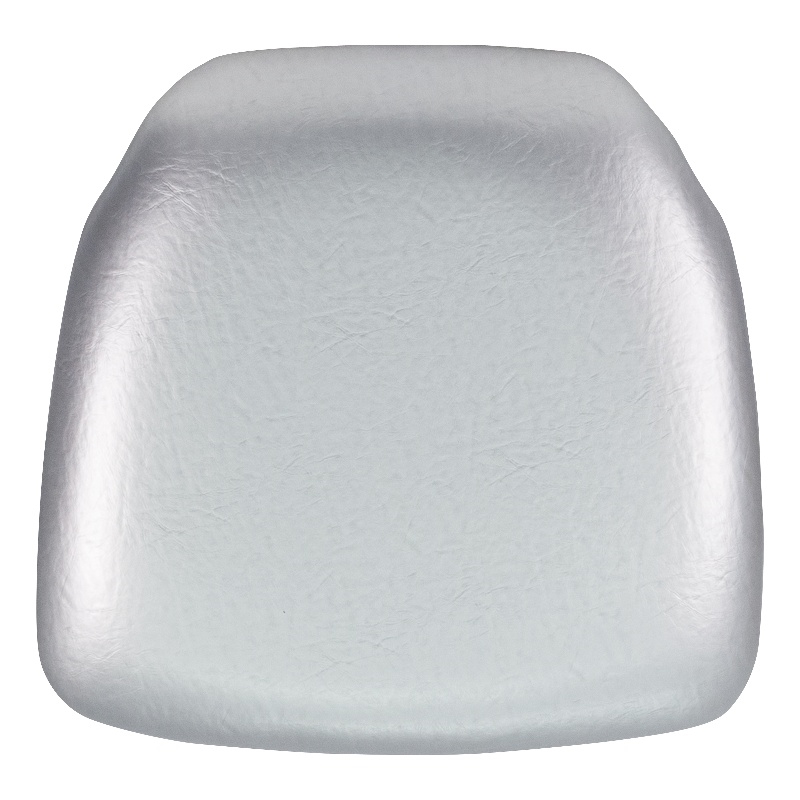 Flash Furniture Hard Chiavari Faux Leather Seat Cushion in Silver