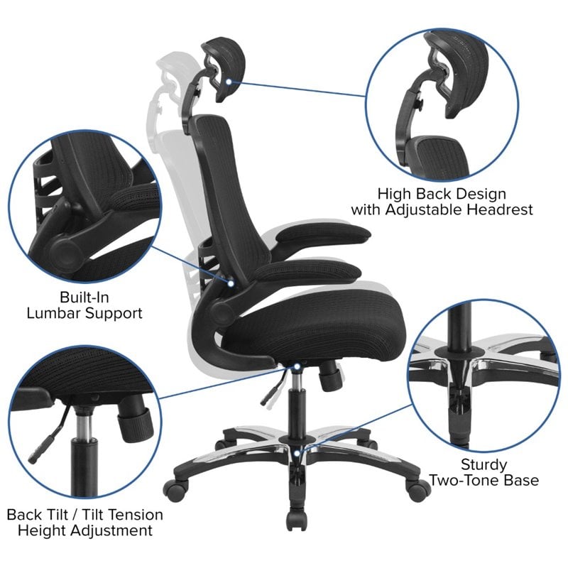 Flash Furniture High Back Executive Office Swivel Chair in Black