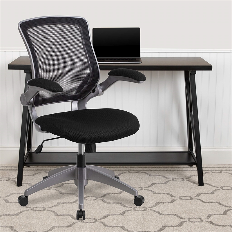 Flash Furniture Mesh Swivel Office Chair in Black