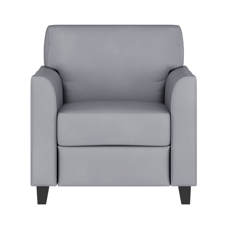Flash Furniture Leather Reception Chair in Gray