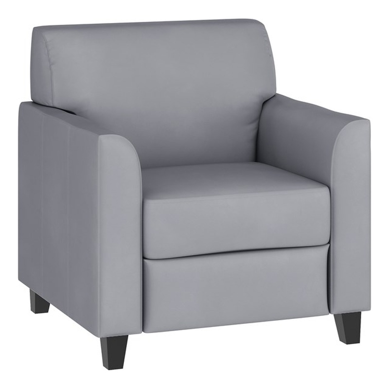 Flash Furniture Leather Reception Chair in Gray