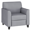 Flash Furniture Leather Reception Chair in Gray
