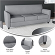 Flash Furniture Leather Reception Sofa in Gray
