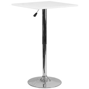 Flash Furniture 23.75&quot Square Adjustable Bar Table in White
