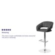 Flash Furniture Faux Leather Adjustable Bar Stool in Black