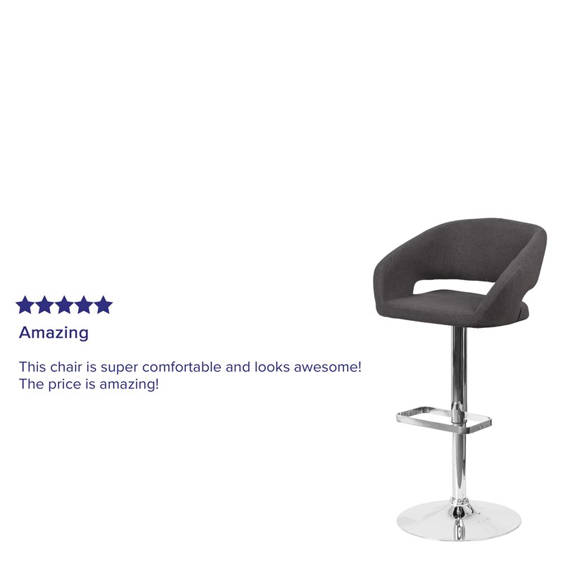 Flash Furniture Fabric Adjustable Bar Stool in Black