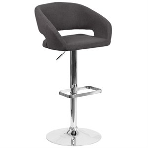 Flash Furniture Fabric Adjustable Bar Stool in Black