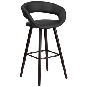 Flash Furniture 29&quot High Faux Leather Bar Stool in Black