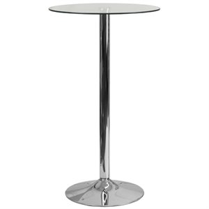 Flash Furniture 23.75&quot Round Glass Top Bar Table