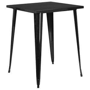 Flash Furniture 33&quot Square Metal Bar Table in Black