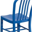 Flash Furniture Metal Vertical Slat Back Dining Side Chair in Blue