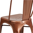 Flash Furniture Metal Curved Slat Back Dining Side Chair in Copper