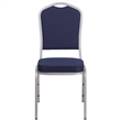 Flash Furniture Fabric Banquet Stack Chair in Silver and Navy Blue