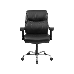 Flash Furniture Big and Tall Leather Swivel Office Chair in Black