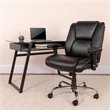 Flash Furniture Big and Tall Leather Swivel Office Chair in Black