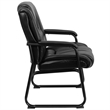 Flash Furniture Leather Office Reception Chair in Black